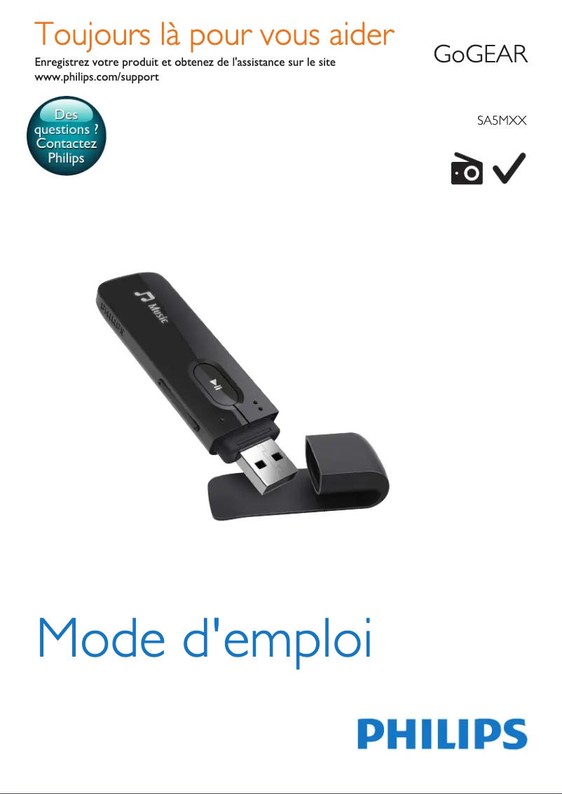 Page n°1 - Manuel utilisateur Philips GoGear SA5MXX04PF