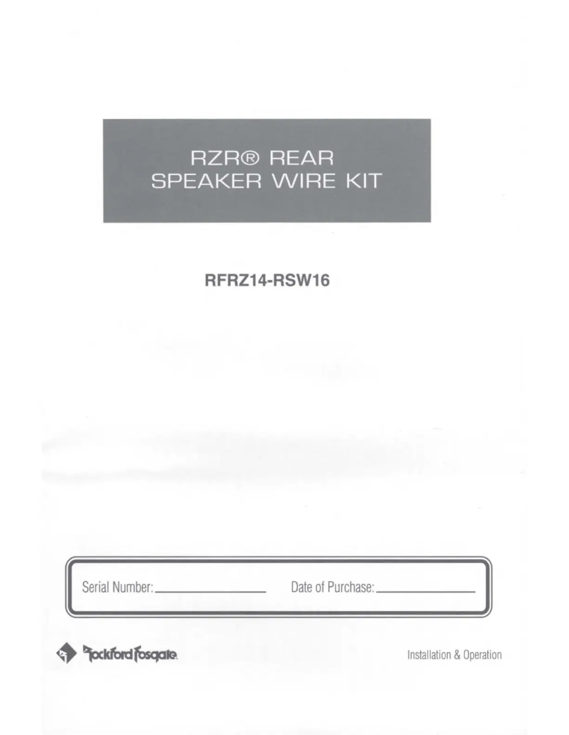 Page 1 of the manual User Manual Rockford Fosgate RZR RFRZ14-RSW16