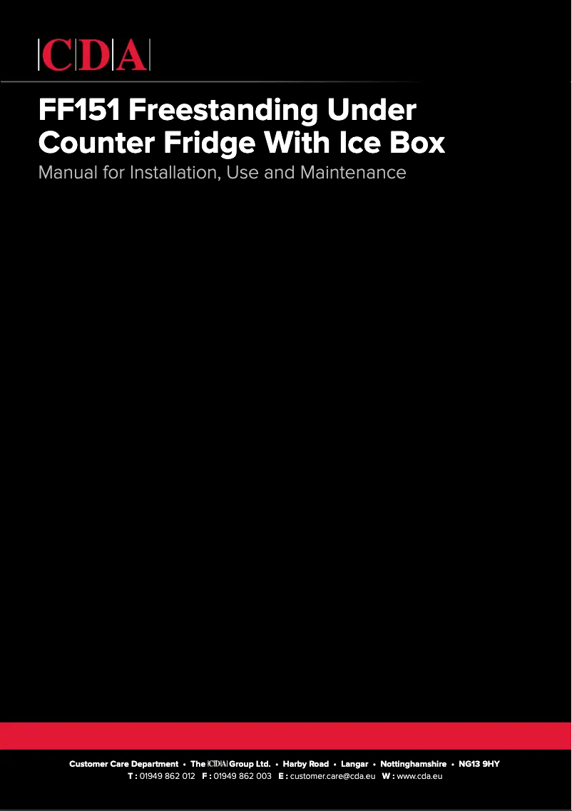 Page 1 de la notice Manuel utilisateur CDA FF151WH