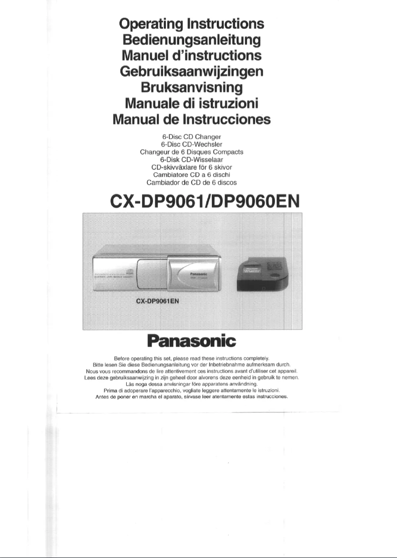 Page 1 de la notice Manuel utilisateur Panasonic CX-DP9061