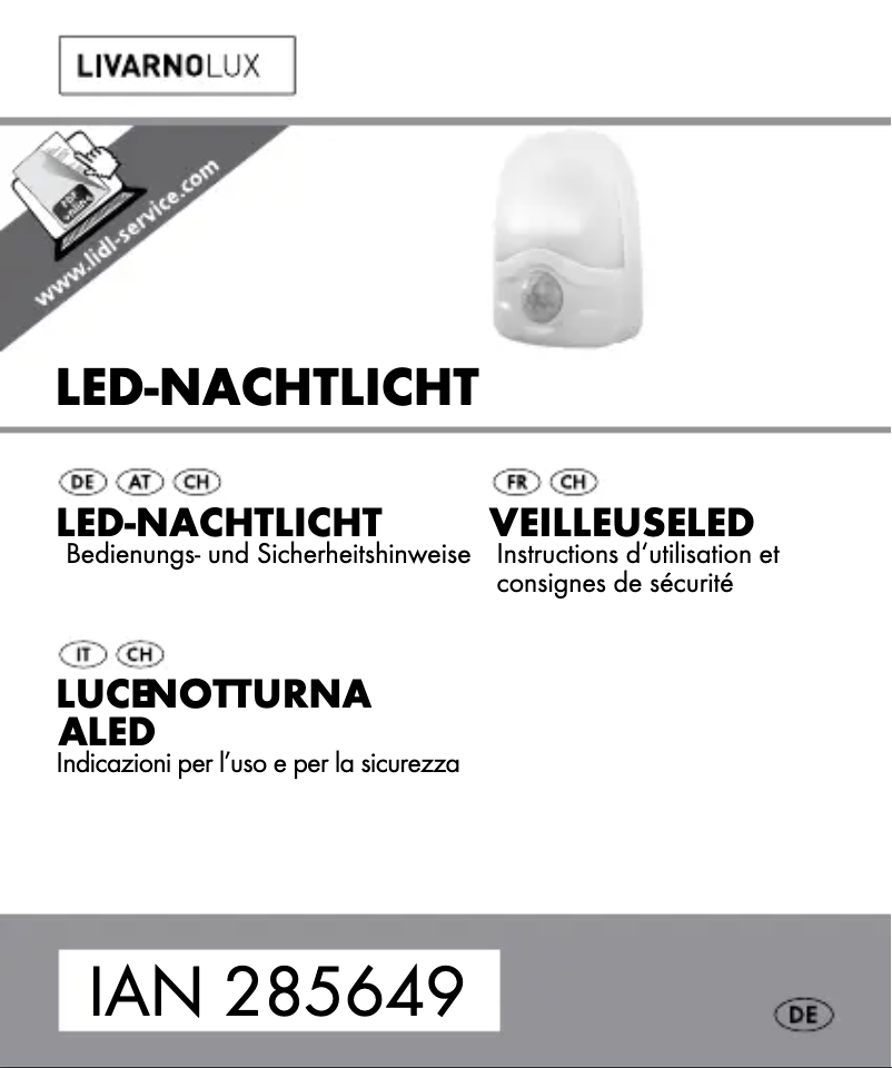 Page n°1 - Manuel utilisateur Livarno Lux IAN 285649