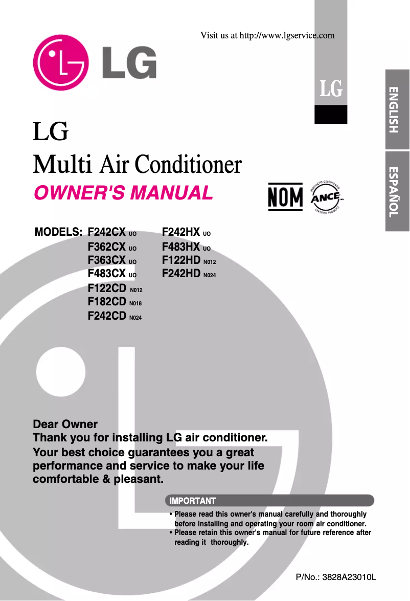 Page n°1 - Manuel utilisateur LG F122HD