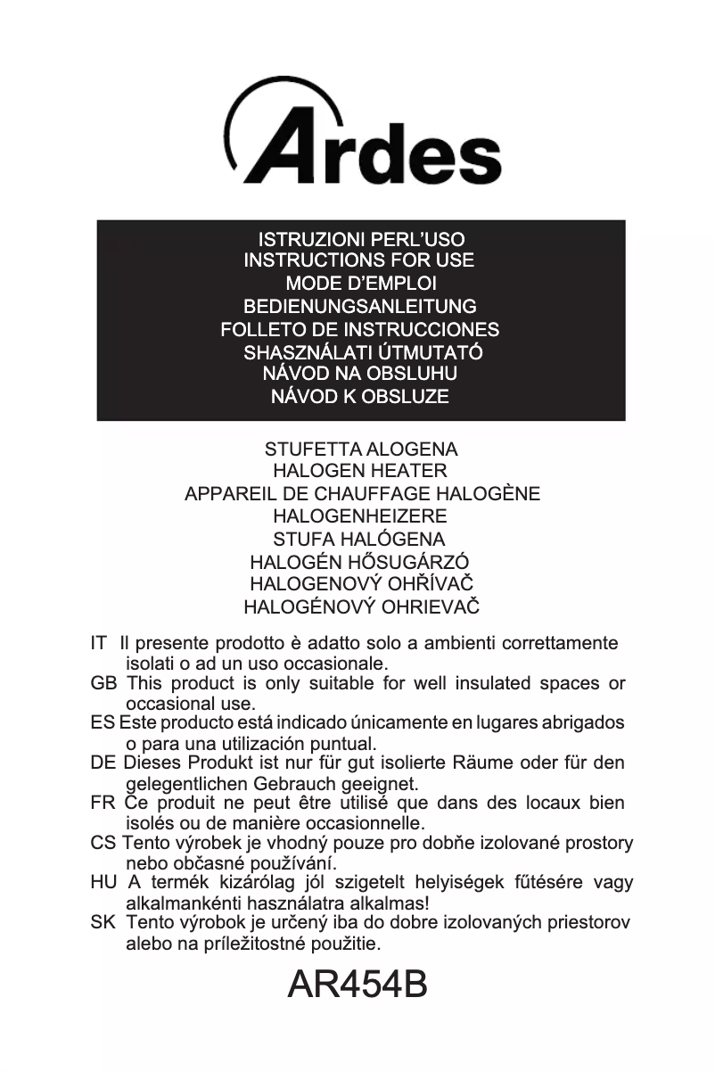 Page 1 de la notice Manuel utilisateur Ardes AR454B