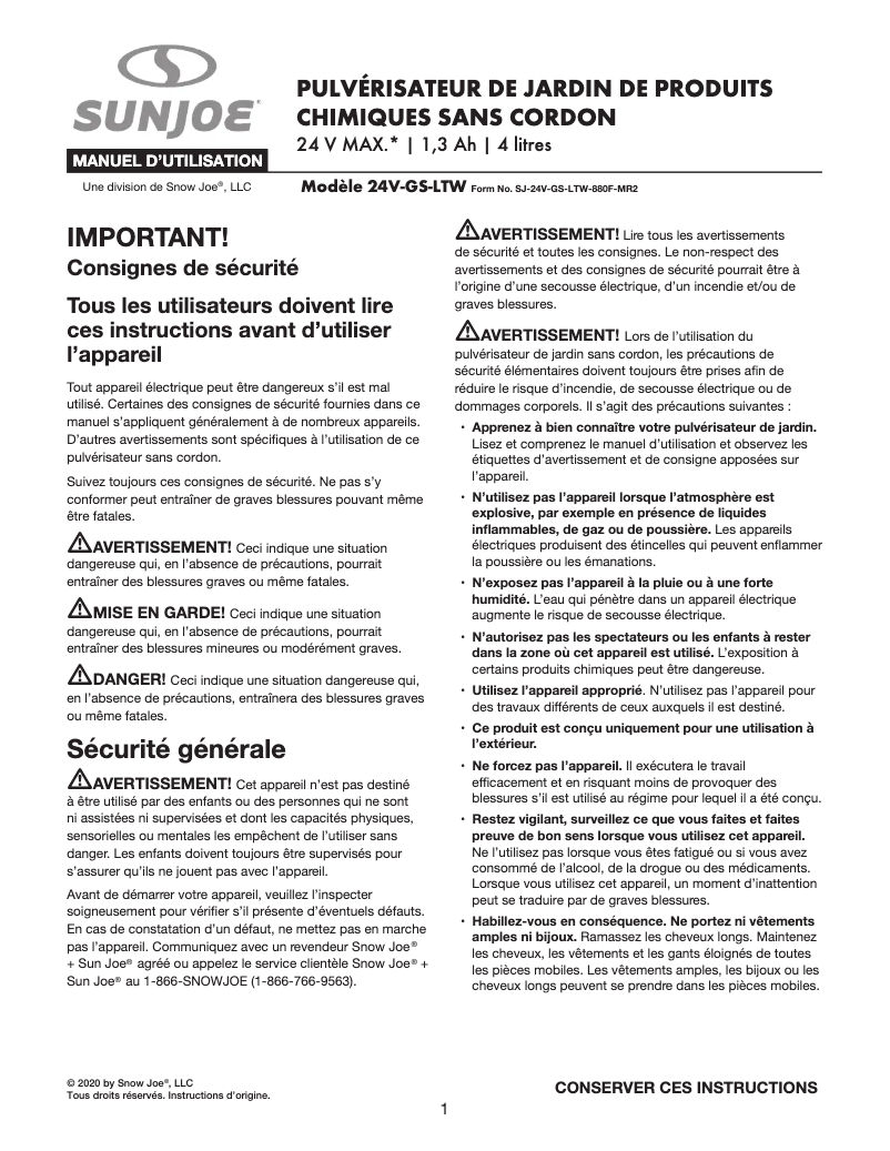 Image de la première page du manuel de l'appareil 24V-GS-LTW