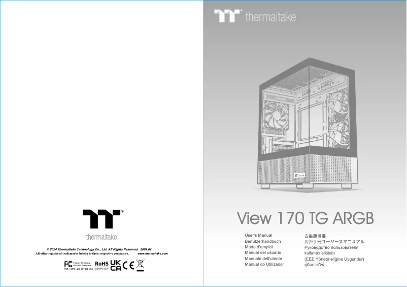 Página 1 del manual Manual de usuario Thermaltake View 170 TG ARGB