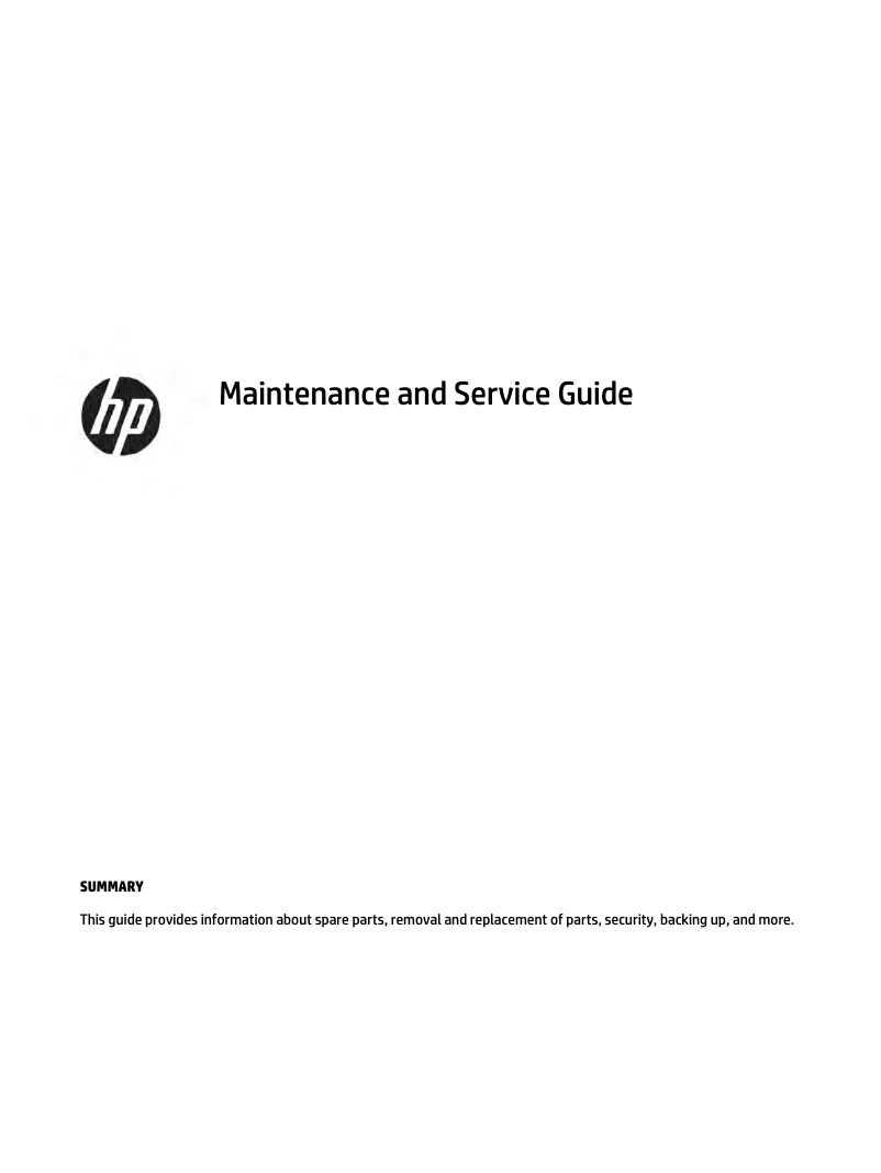 Page n°1 - Manuel d'utilisation et d'entretien HP 11-be0000