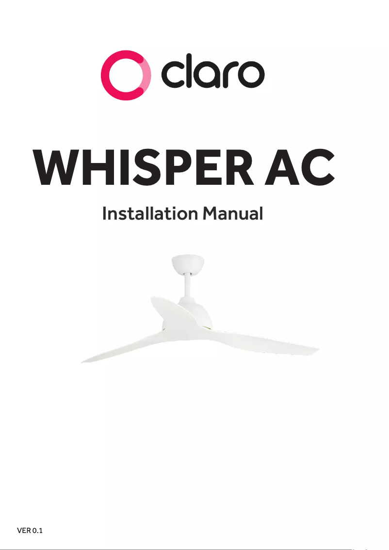 Page 1 de la notice Manuel utilisateur Claro Whisper AC