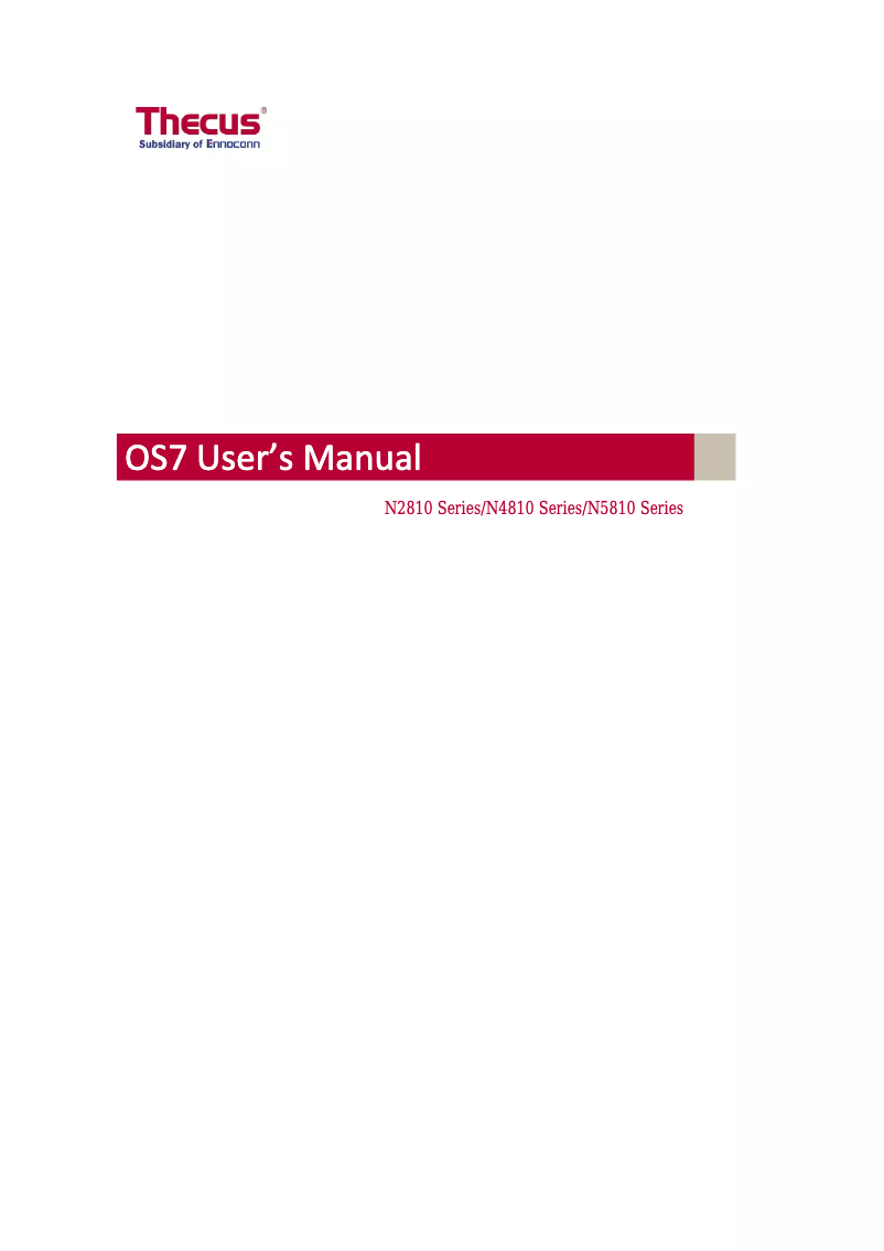 Page n°1 - Manuel utilisateur Thecus N2810PRO