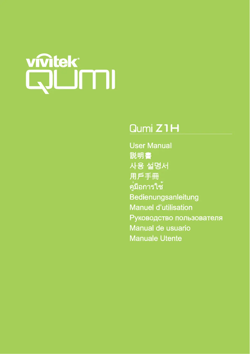 Page n°1 - Manuel utilisateur Vivitek Qumi Z1H