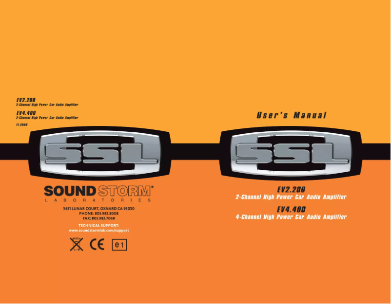 Page n°1 - Manuel utilisateur SSL Evolution EV4.400