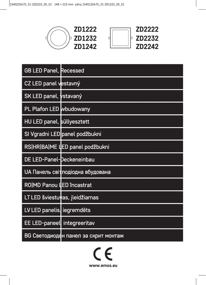 Imagen de la primera página del manual del dispositivo ZD2222