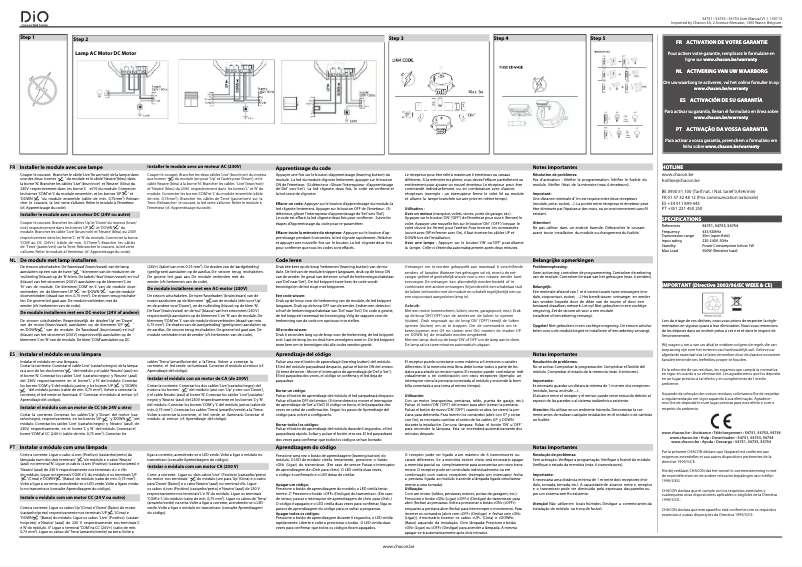 Page 1 de la notice Manuel utilisateur DiO 54751