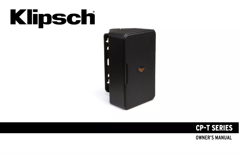 Page 1 de la notice Manuel utilisateur Klipsch CP-T Series