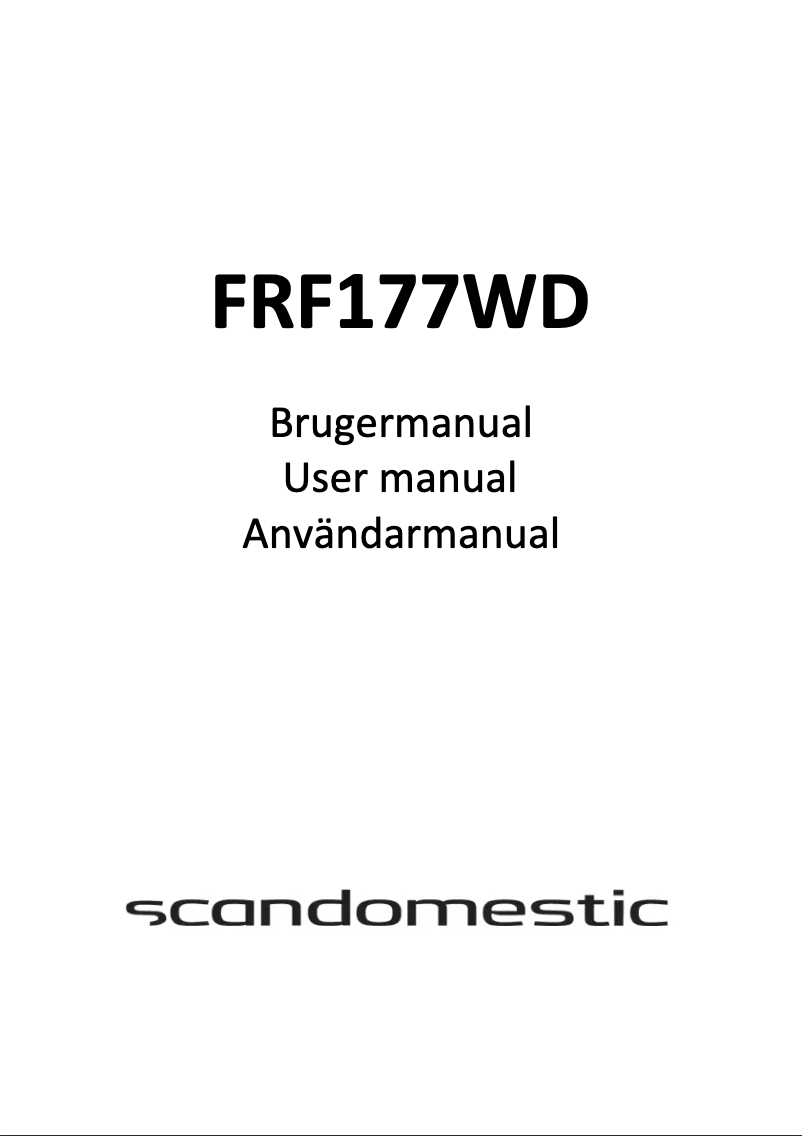 Page n°1 - Manuel utilisateur Scandomestic FRF177WD