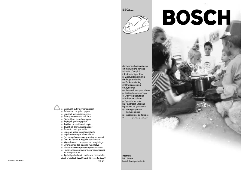 Page n°1 - Manuel utilisateur Bosch BSG71866