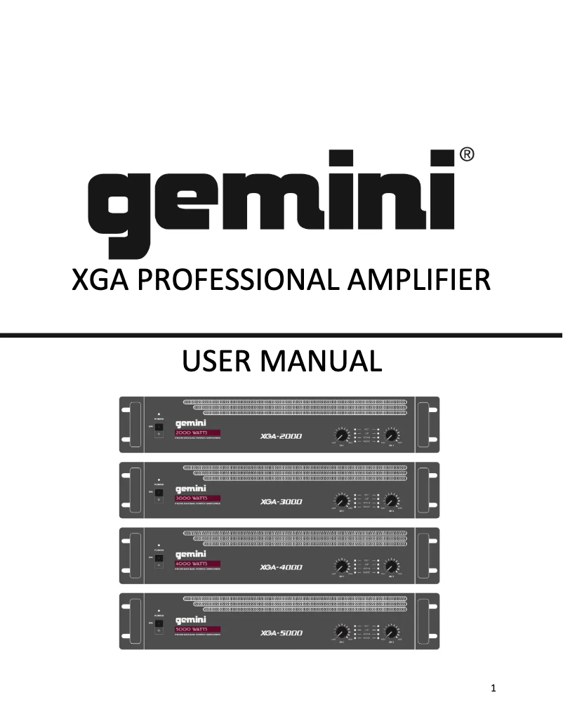 Page 1 de la notice Manuel utilisateur Gemini XGA-4000