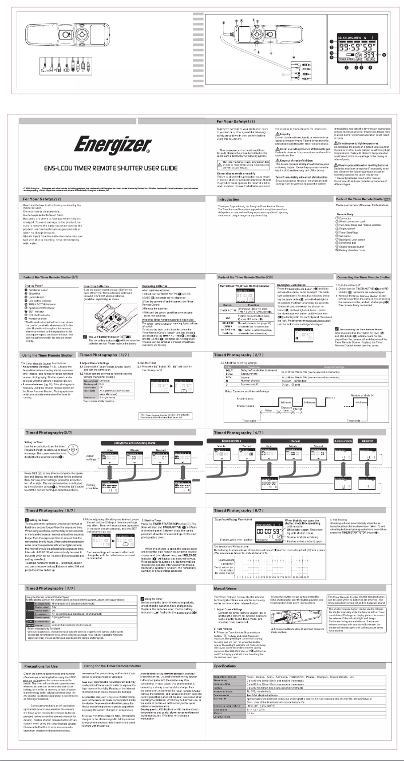 Image de la première page du manuel de l'appareil ENS-LCDU