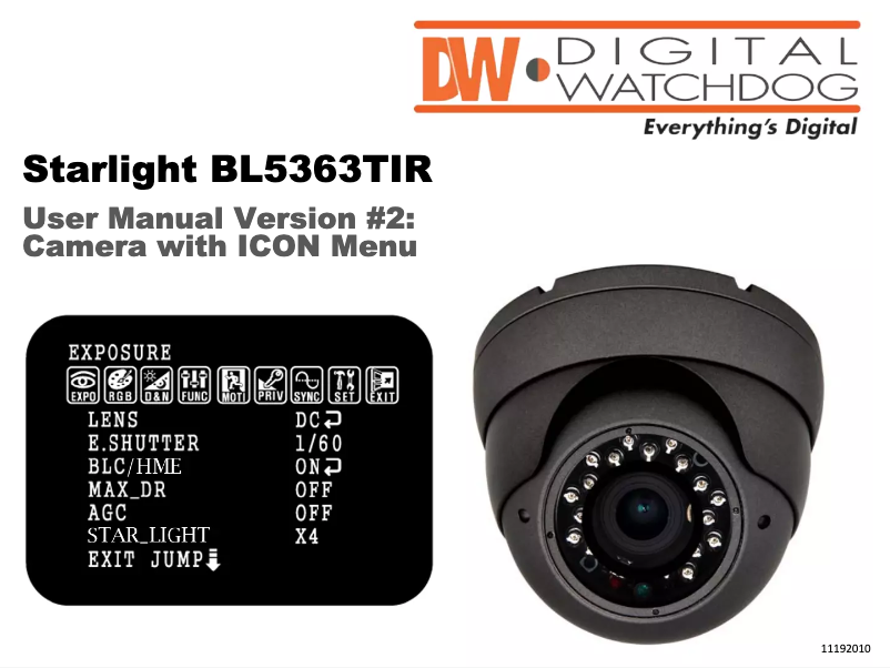 Page 1 de la notice Manuel utilisateur Digital Watchdog Star-Light DWC-BL5363TIR