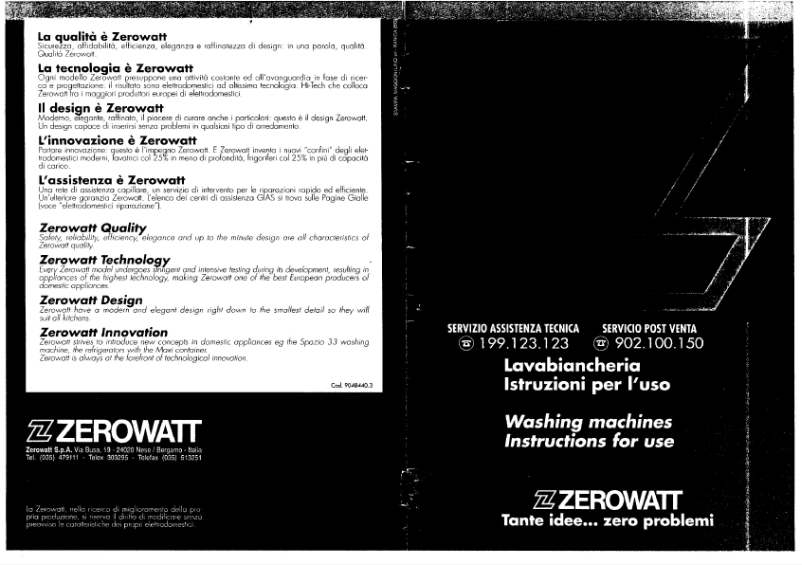 Page 1 de la notice Manuel utilisateur Zerowatt Selecta 6507 X