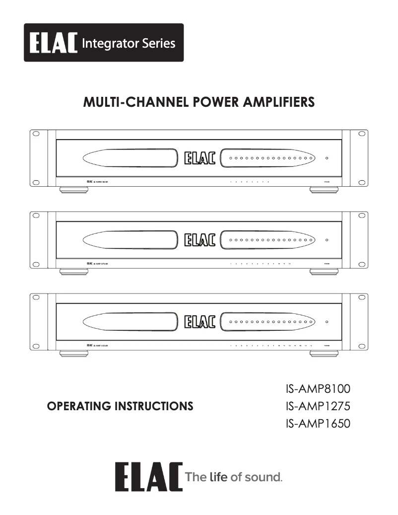 Page 1 de la notice Manuel utilisateur ELAC IS-AMP8100