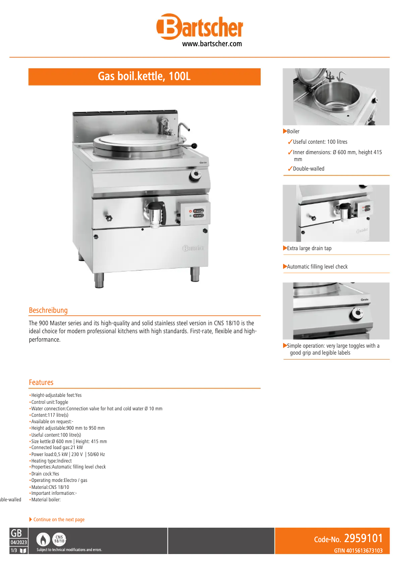 Image de la première page du manuel de l'appareil 296910