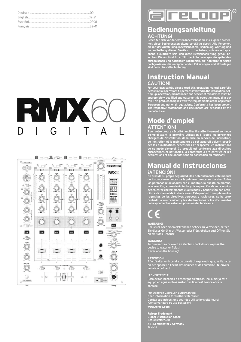 Page n°1 - Manuel utilisateur Reloop RMX-60 Digital