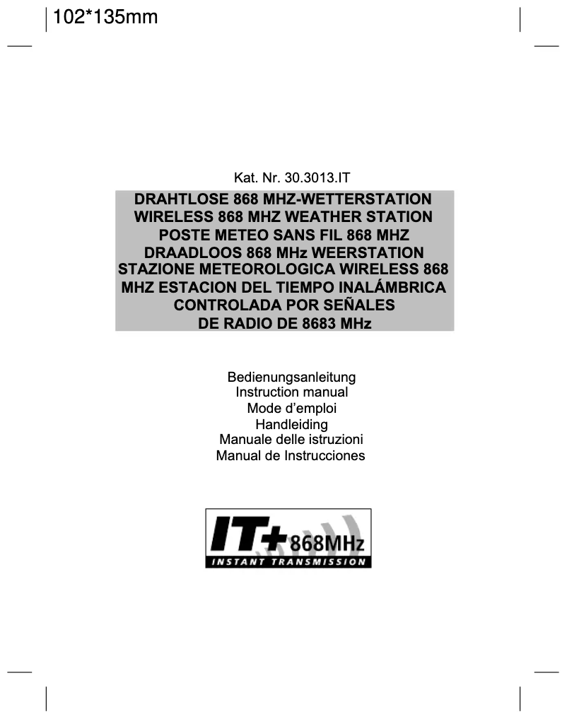 Image de la première page du manuel de l'appareil 30.3013