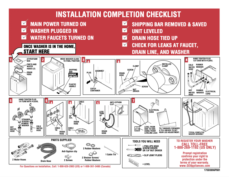 Page n°1 - Guide d'installation Hotpoint VWSR3110WWW