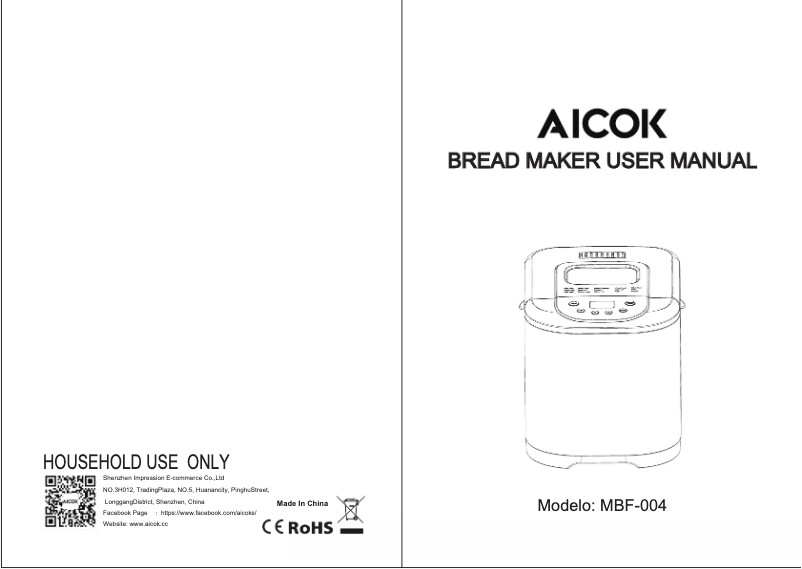 Page n°1 - Manuel utilisateur Aicok MBF-004