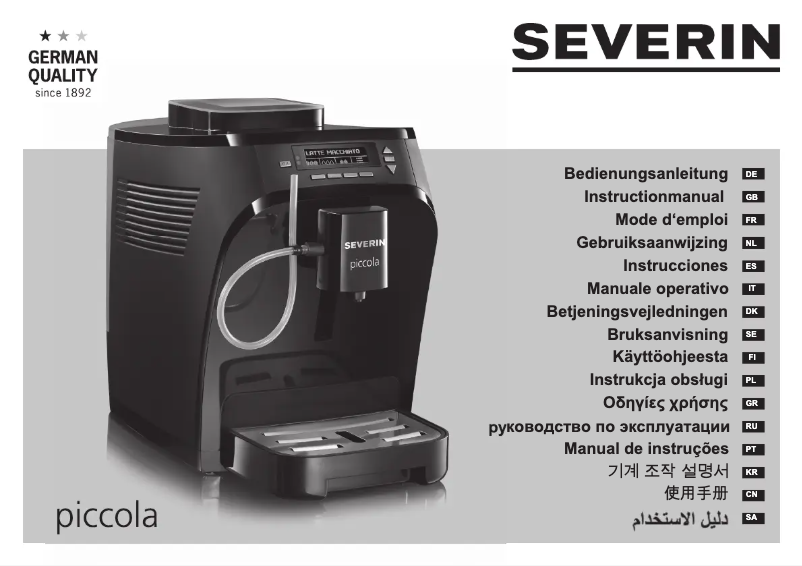 Page n°1 - Manuel utilisateur Severin KV 8061 Piccola Premium