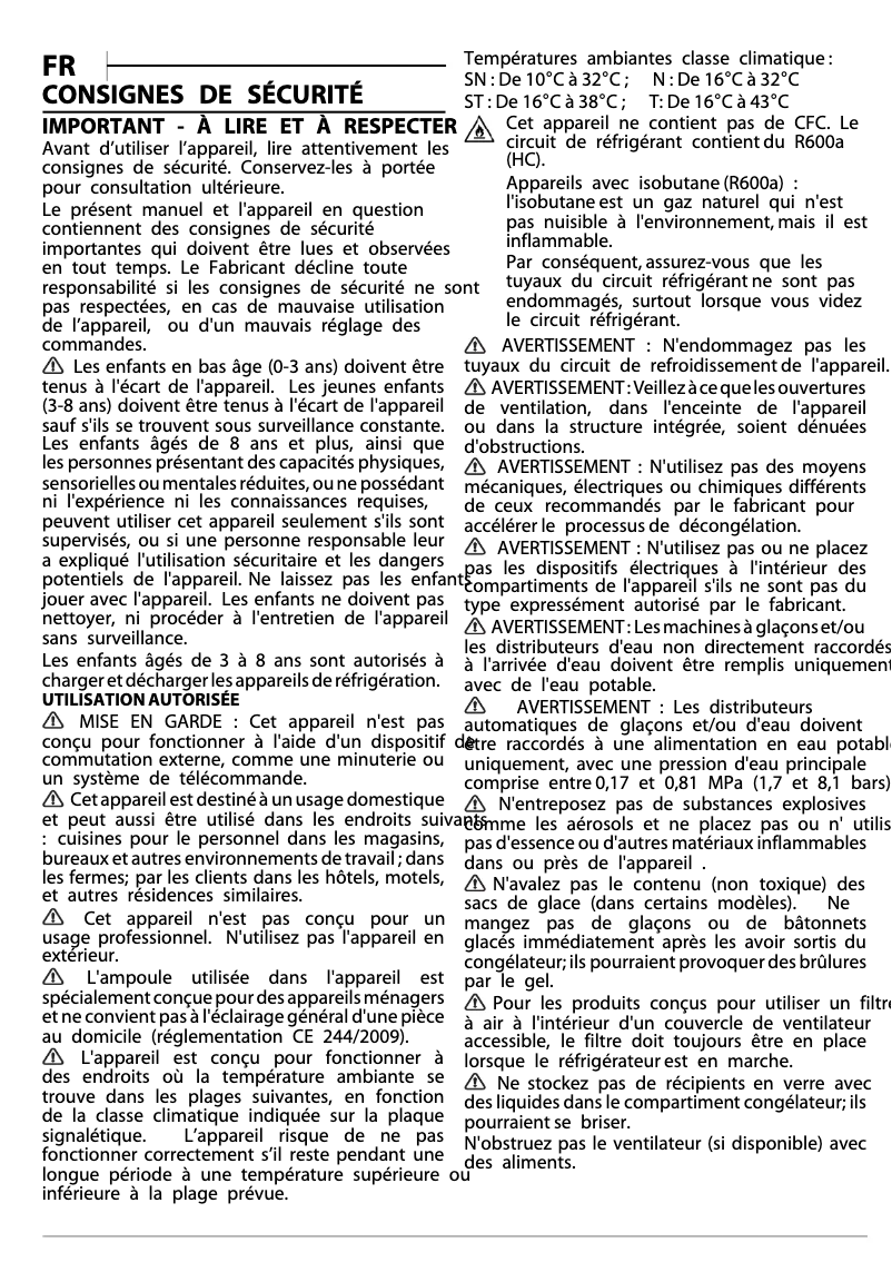 Page 1 de la notice Instructions de sécurité Privileg PRT 12S1
