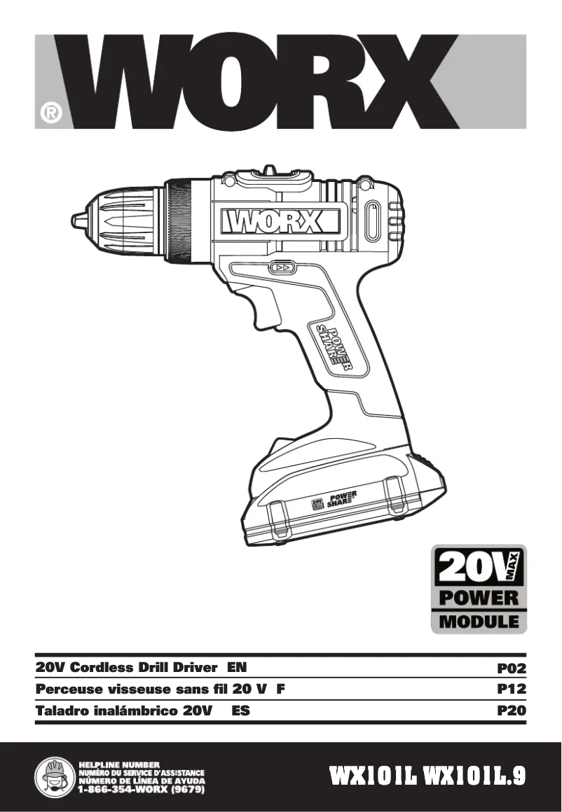 Page 1 de la notice Manuel utilisateur Worx WX956L