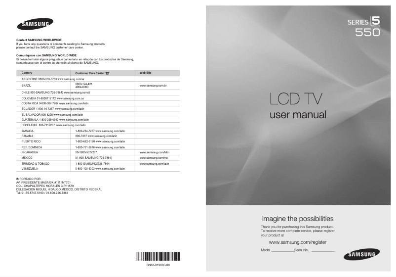 Image de la première page du manuel de l'appareil LN32B550K1R