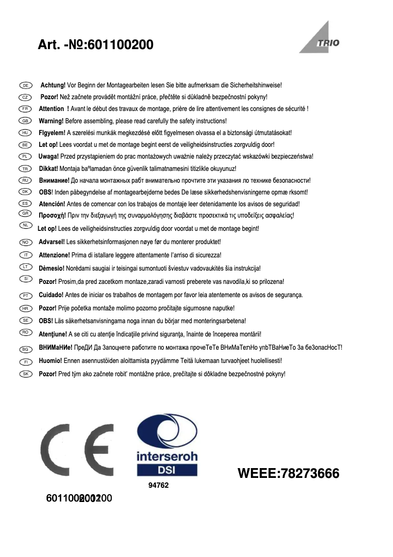 Image de la première page du manuel de l'appareil Espejo 601100200