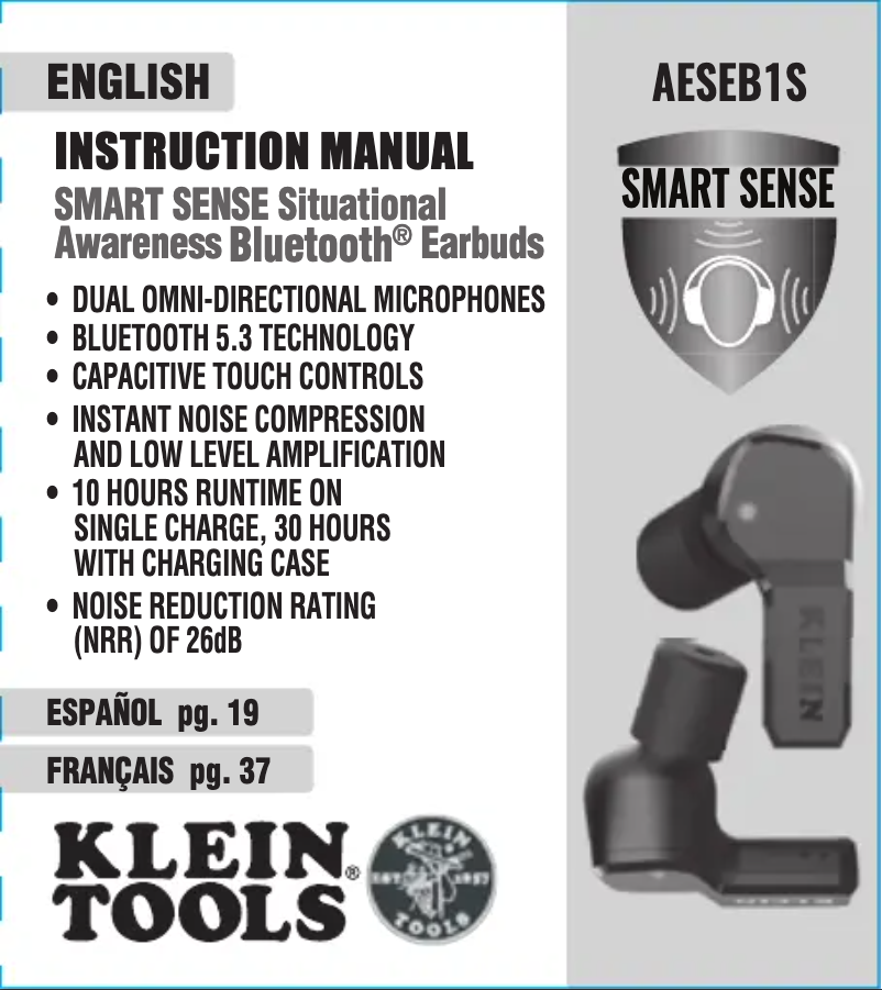 Page n°1 - Manuel utilisateur Klein Tools AESEB1S