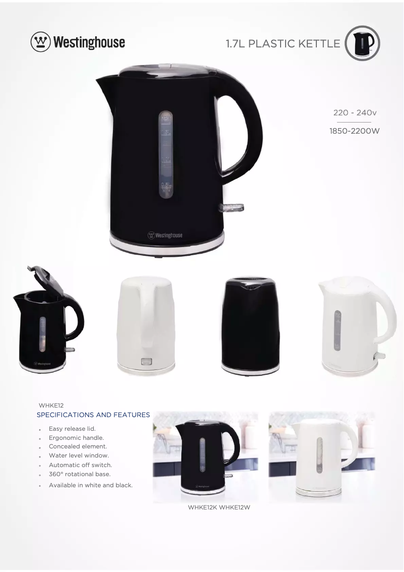 Image de la première page du manuel de l'appareil WHKE12W