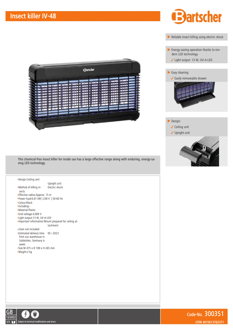 Image de la première page du manuel de l'appareil IV-48