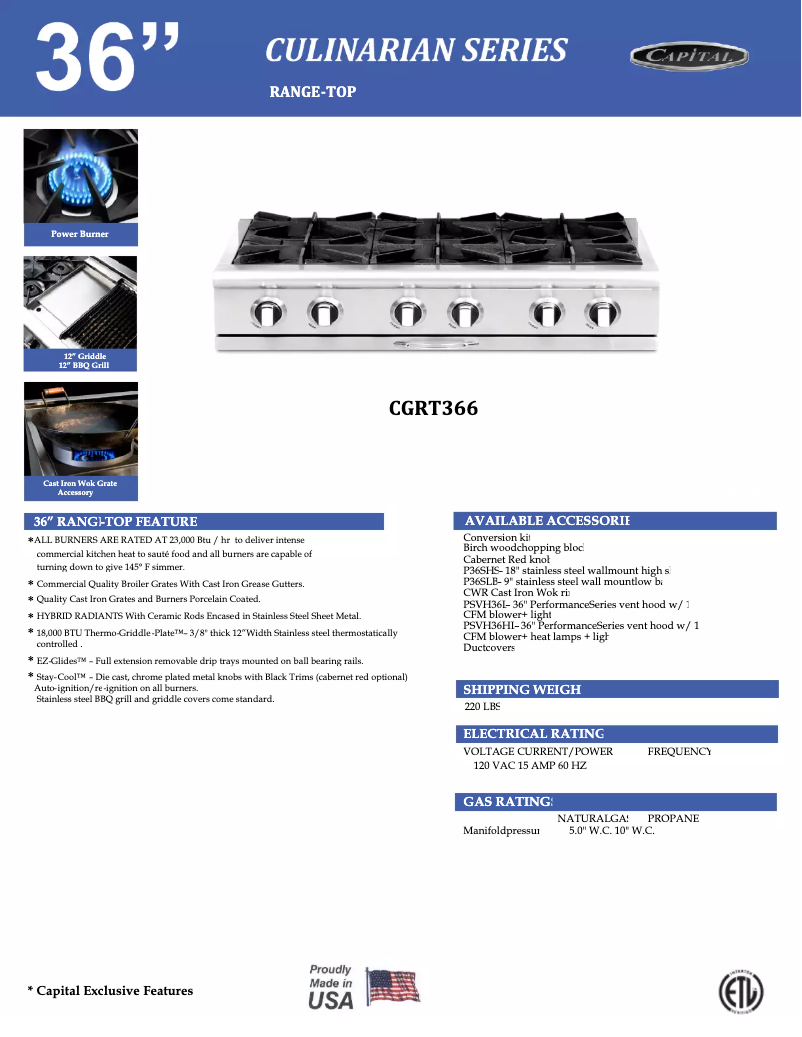 Page 1 de la notice Guide d'installation Capital CGRT362G2L