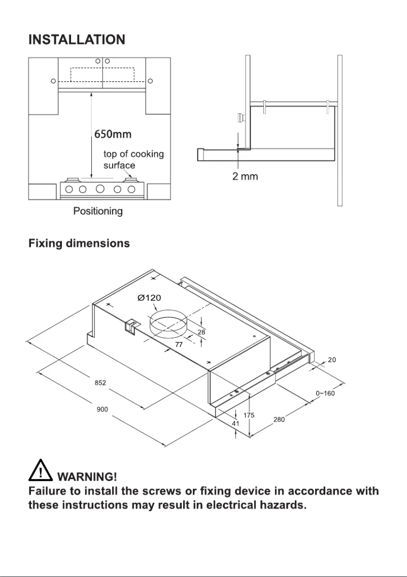 Page 1 de la notice Guide d'installation Philco GH609WNL