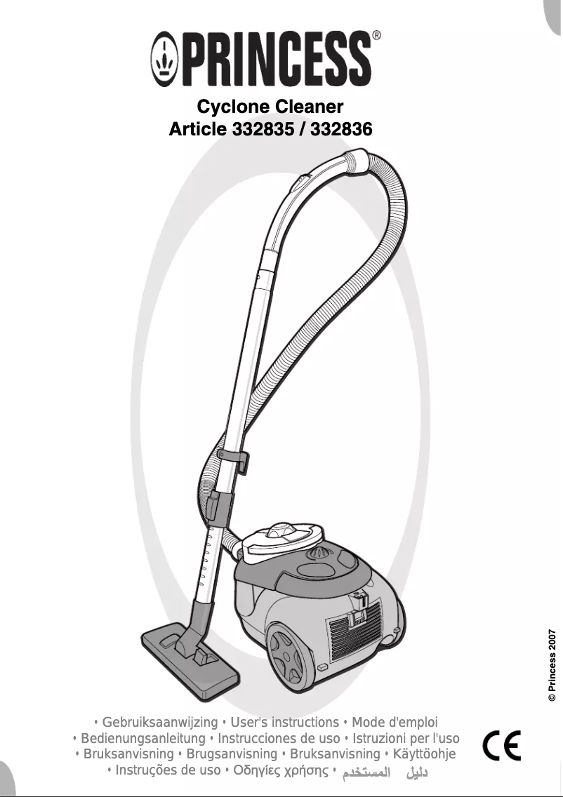 Page 1 de la notice Manuel utilisateur Princess 332835 Red Panda Cyclone Cleaner