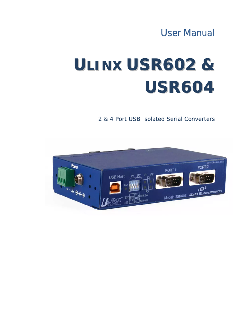 Página 1 del manual Manual de usuario B&B Electronics USR602