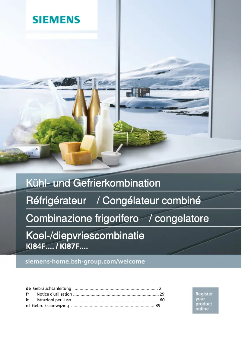 Page 1 de la notice Manuel utilisateur Siemens iQ700 KI87FHD40