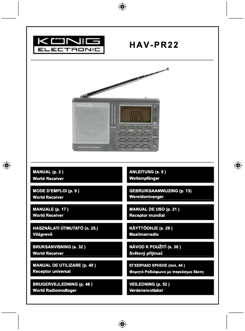 Página 1 del manual Manual de usuario Konig HAV-PR22
