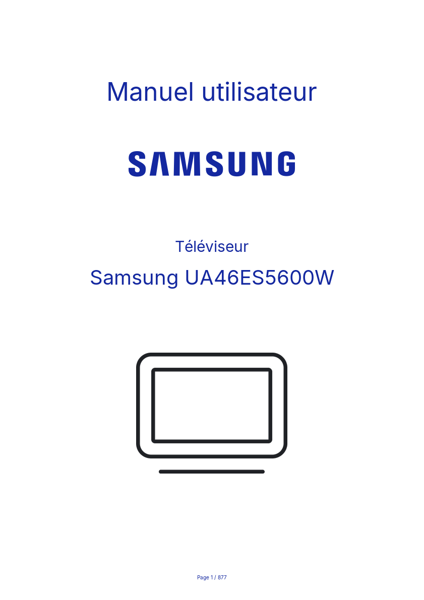 Page n°1 - Manuel utilisateur Samsung UA46ES5600W