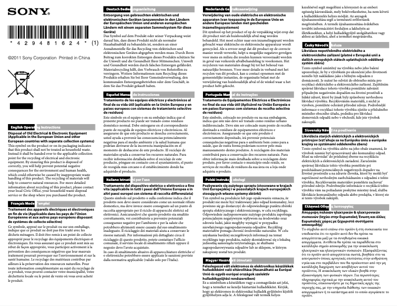 Image de la première page du manuel de l'appareil MDR-ZX110A