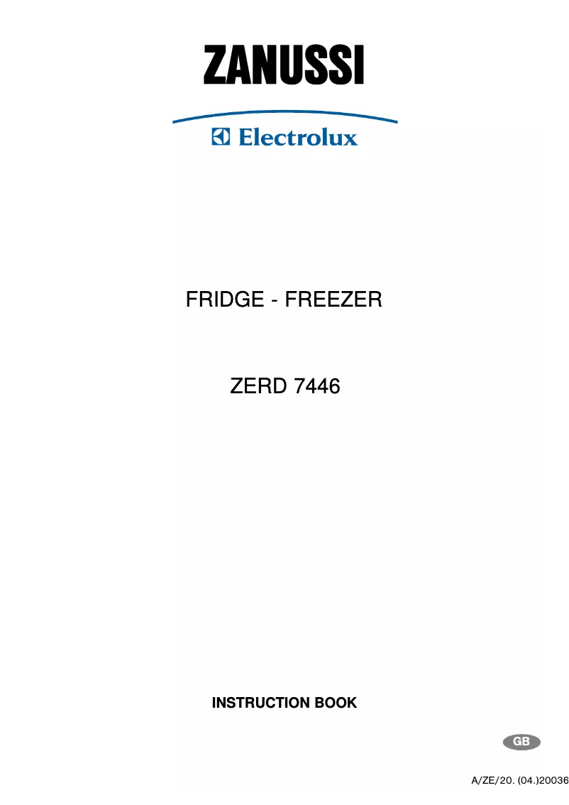Image de la première page du manuel de l'appareil ZERD7446