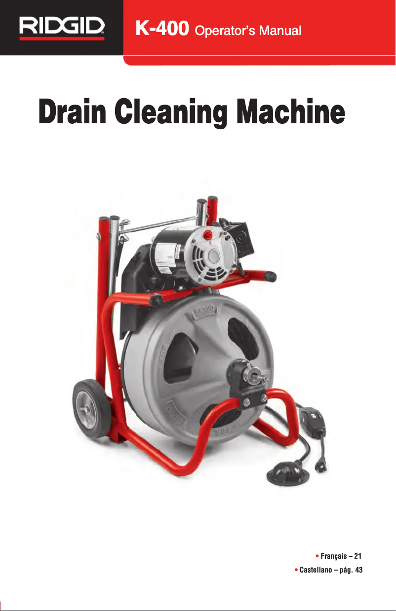 Page 1 de la notice Manuel utilisateur Ridgid K-400