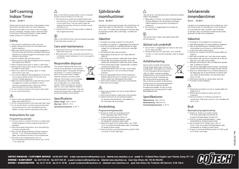 Page 1 de la notice Manuel utilisateur Cotech 36-8011