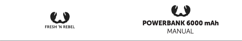 Page 1 de la notice Manuel utilisateur Fresh 'n Rebel POWERBANK 6000 mAh