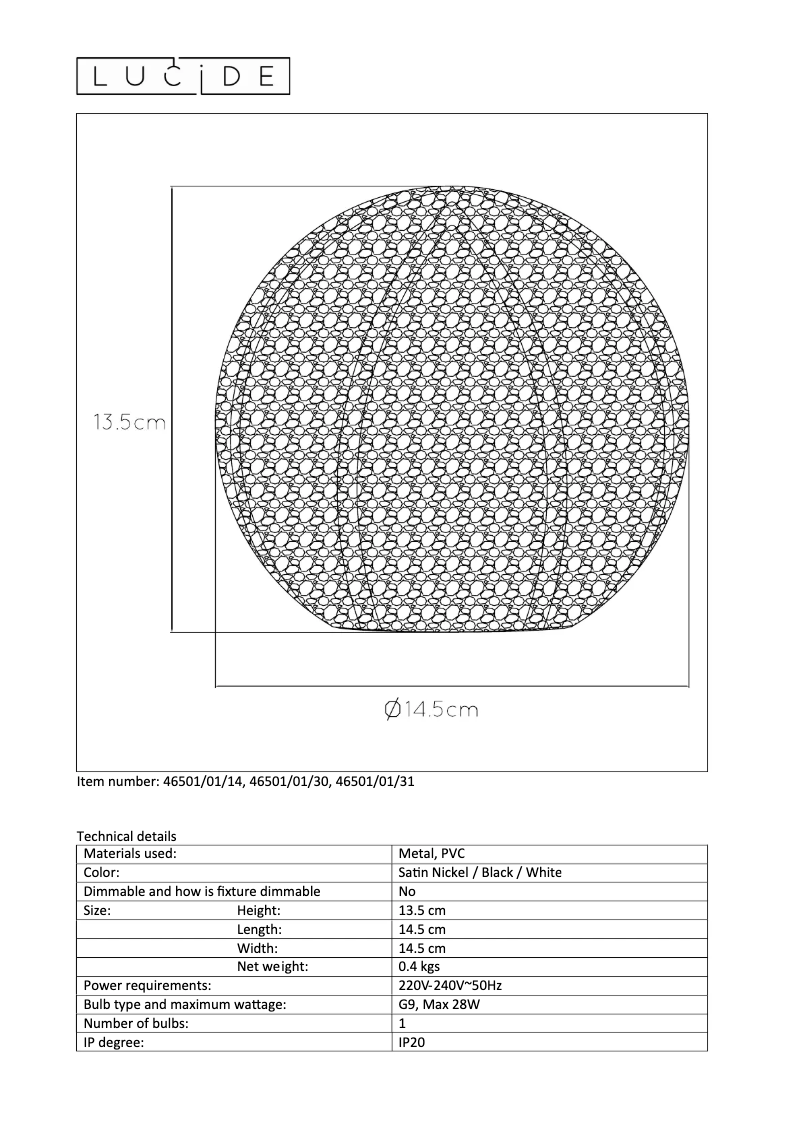 Image de la première page du manuel de l'appareil Paolo 46501/01/30